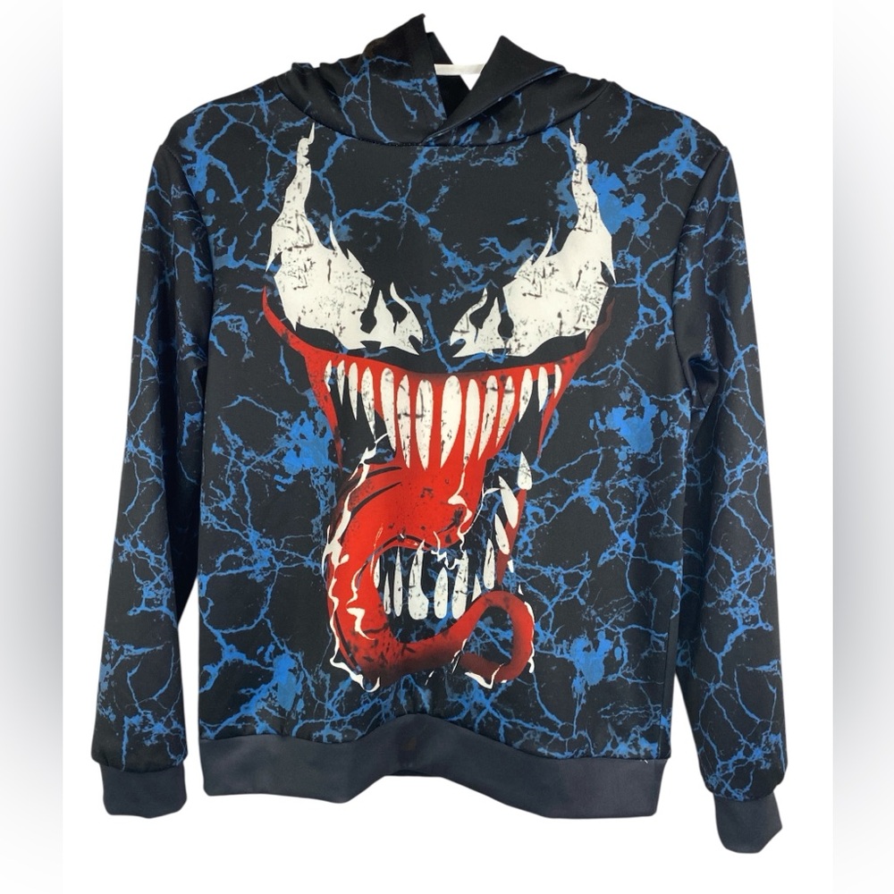 Unbranded “Venom” Graphic Hoodie - Blue and Black Boys Medium